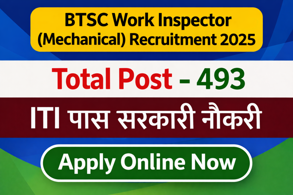 BTSC Work Inspector Mechanical Recruitment 2025