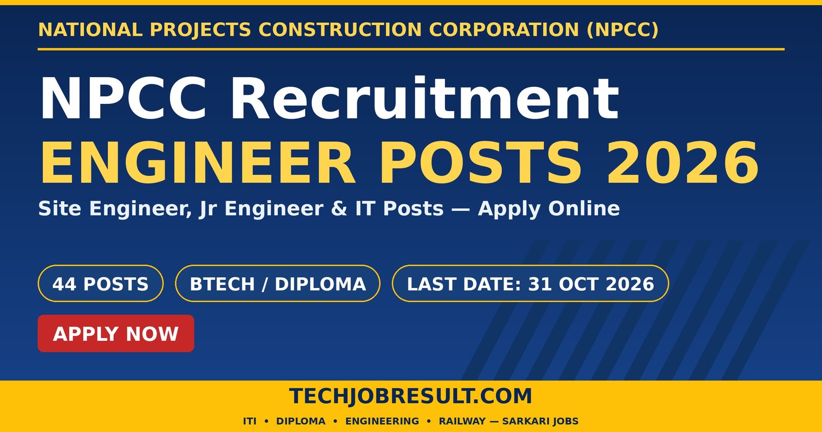 NPCC Recruitment 2026