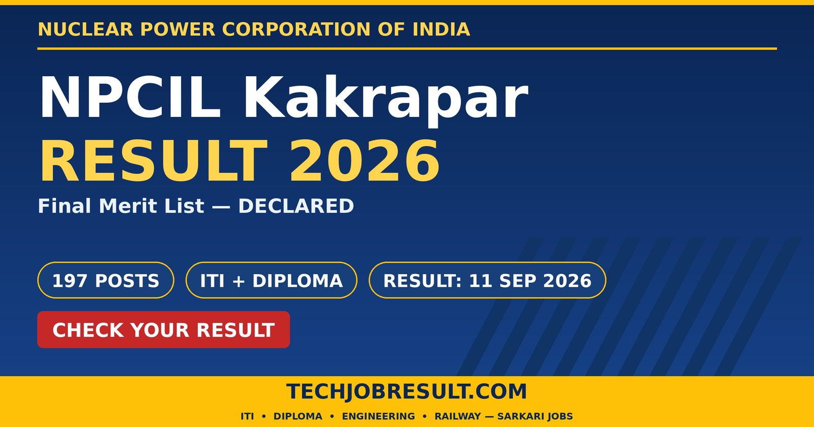 NPCIL Kakrapar Result 2026