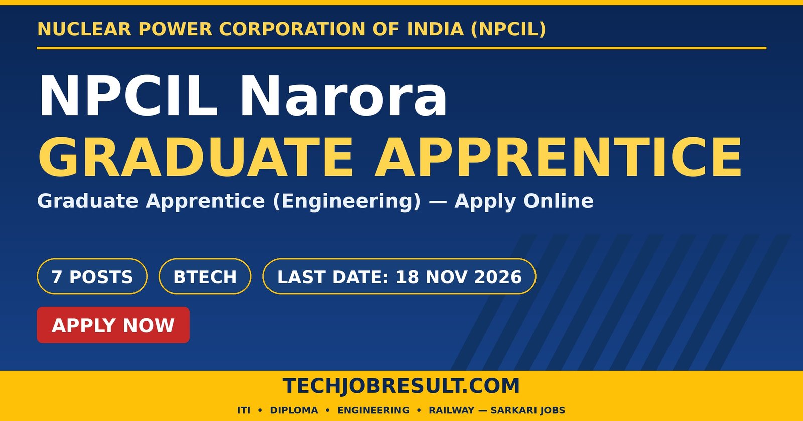 NPCIL Narora Graduate Apprentice Recruitment 2026